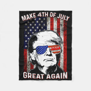 Make 4th Of July Great Again T Shirt Trump T Shirt Fleece Blanket