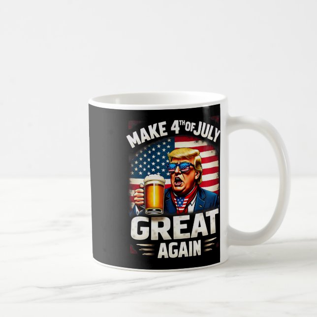 Make 4th Of July Great Again Trump Beer Drinking 1 Coffee Mug (Right)