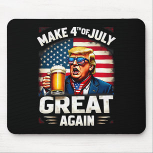 Make 4th Of July Great Again Trump Beer Drinking 1 Mouse Mat