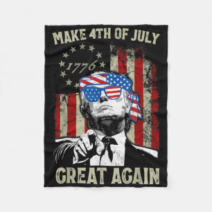 Make 4th Of July Great Again Trump Men Women Fleece Blanket