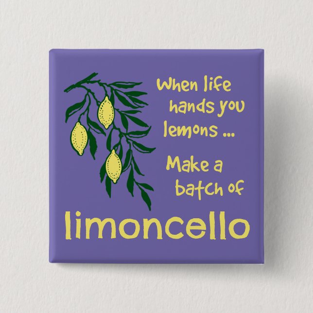 Make a Batch of Limoncello Lemon Liqueur 15 Cm Square Badge (Front)