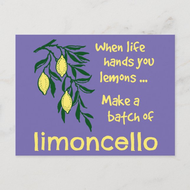 Make a Batch of Limoncello Lemon Liqueur Postcard (Front)