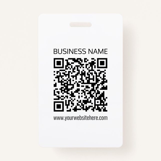Make a Business QR Code Instantly & Editable Text ID Badge (Front)