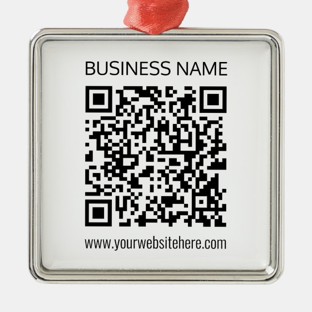 Make a Business QR Code Instantly & Editable Text Metal Tree Decoration (Front)