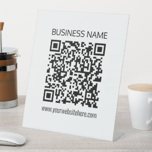 Make a Business QR Code Instantly & Editable Text Pedestal Sign