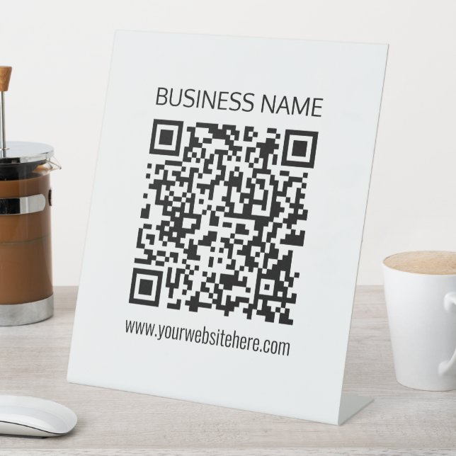 Make a Business QR Code Instantly & Editable Text Pedestal Sign (In SItu)