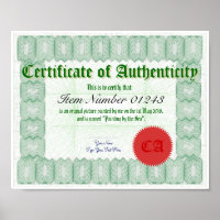 Make a Certificate of Authenticity Print