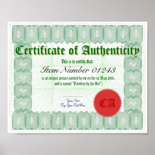 Make a Certificate of Authenticity Print