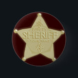 Make a Deputy Sheriff Badge Golden<br><div class="desc">Make a Deputy Sheriff Badge Cowboy Western Party Button. A cool Wild West Party badge for the birthday boy with customisable texts "Deputy", "Sheriff" and "- Your Name -". Add your name and add images and texts, and you can change the dark brown background colour! A great cowboy party gift...</div>
