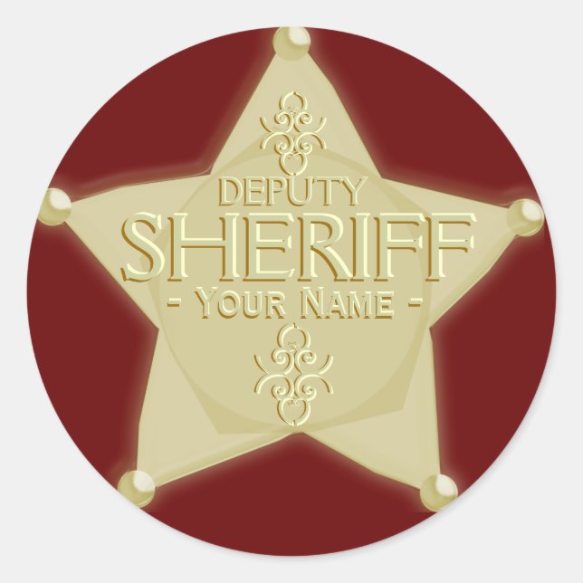 Make a Deputy Sheriff with Name Badge Sticker (Front)