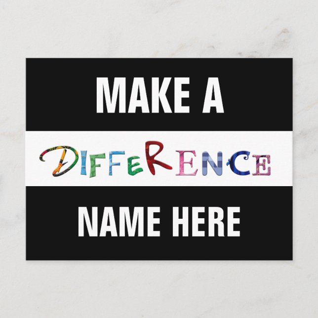 Make a Difference Motivational Quote Postcard (Front)