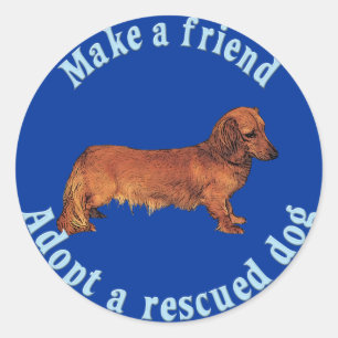 Make A Friend - Dachshund Classic Round Sticker