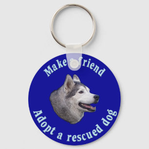 Make A Friend - Siberian Husky Key Ring