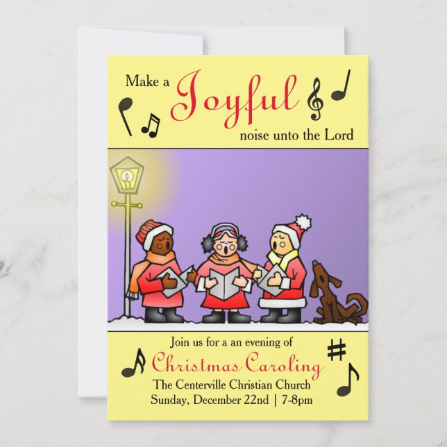 Make a Joyful Noise - Caroling Invitation (Front)