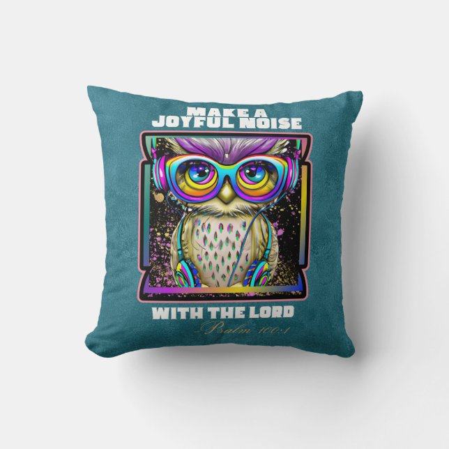 Make a Joyful Noise Christian Faith Cushion (Front)