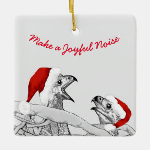 Make A Joyful Noise Eagles HOME Second Nature B+W Ceramic Ornament