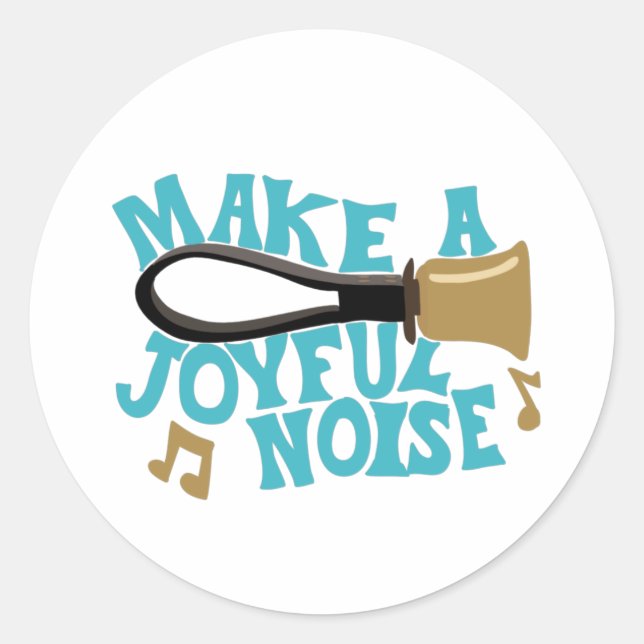 Make a Joyful Noise Handbell Ringers Players Classic Round Sticker (Front)
