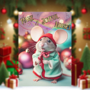 Make A Joyful Noise Happy Mouse Singing Christian  Holiday Postcard