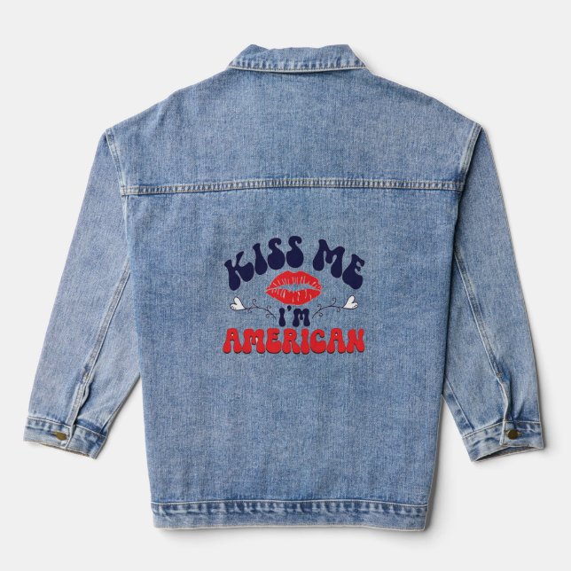 Make a  Kiss: Creating a Unique and Romanti Tri-Bl Denim Jacket (Back)