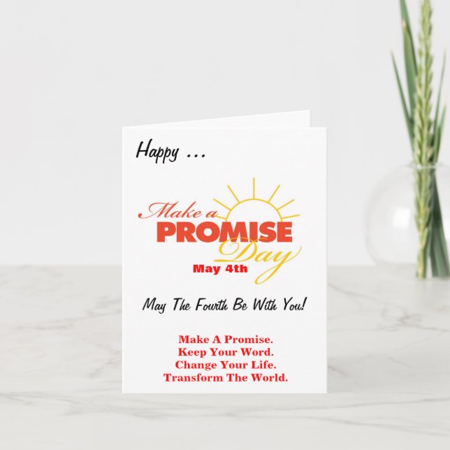 Make A Promise Day Greeting Card - Blank Inside (Front)
