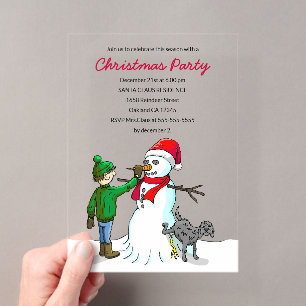 Make a Snowman on a Christmas Party Invitation