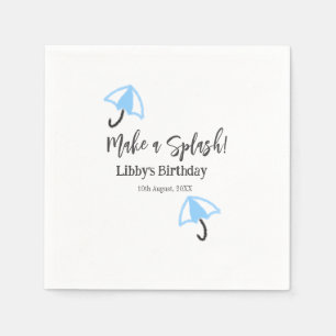 Make a splash blue umbrella summer pool birthday p napkin