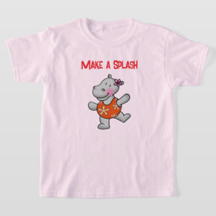 Make a Splash Hippo Birthday Pool Party T-Shirt