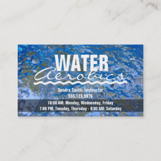 Make a Splash Sparkling Blue Water Aerobics Business Card