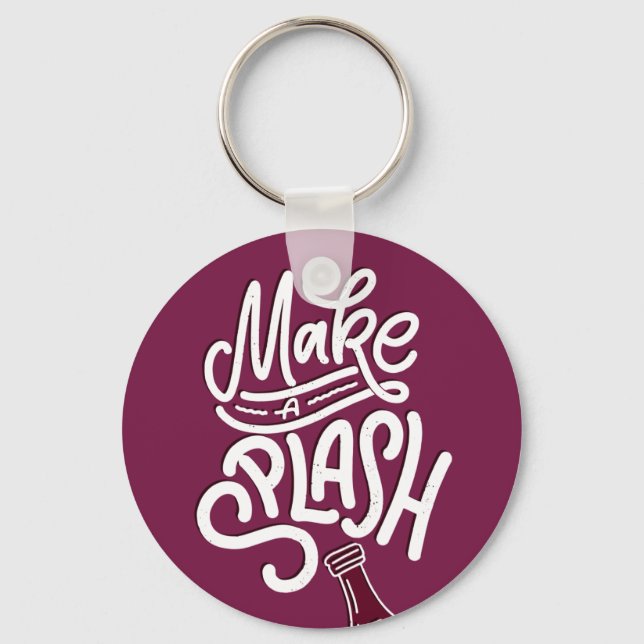 Make a Splash Wine Key Ring (Front)