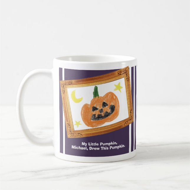 Make a Treasure By Your Kid's Art Work | Pumpkin  Coffee Mug (Left)