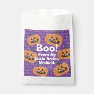 Make a Treasure By Your Kid's Art Work   Pumpkin Favour Bags