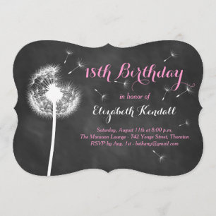 Make a Wish! 18th Birthday Invitation (pink)