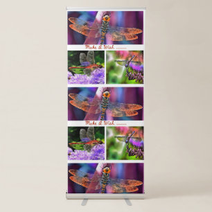 Make A Wish Artistic Dragonfly Collage Retractable Banner
