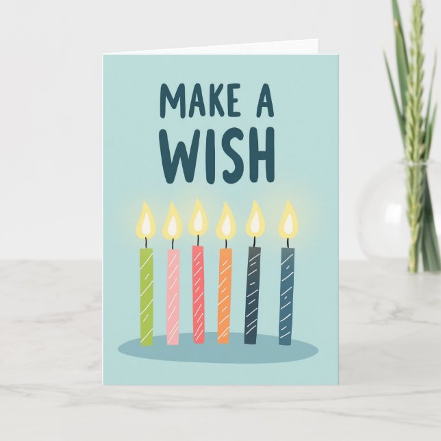 Make A Wish Birthday Candle Card (Front)