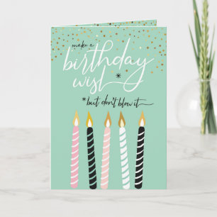 Make a Wish Birthday Candle Funny Greeting Card