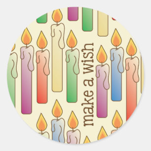 “Make a Wish” Birthday Candles Sticker