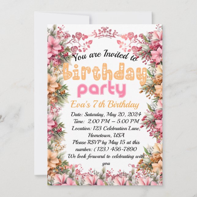Make a Wish: Birthday Celebration Invitation (Front)