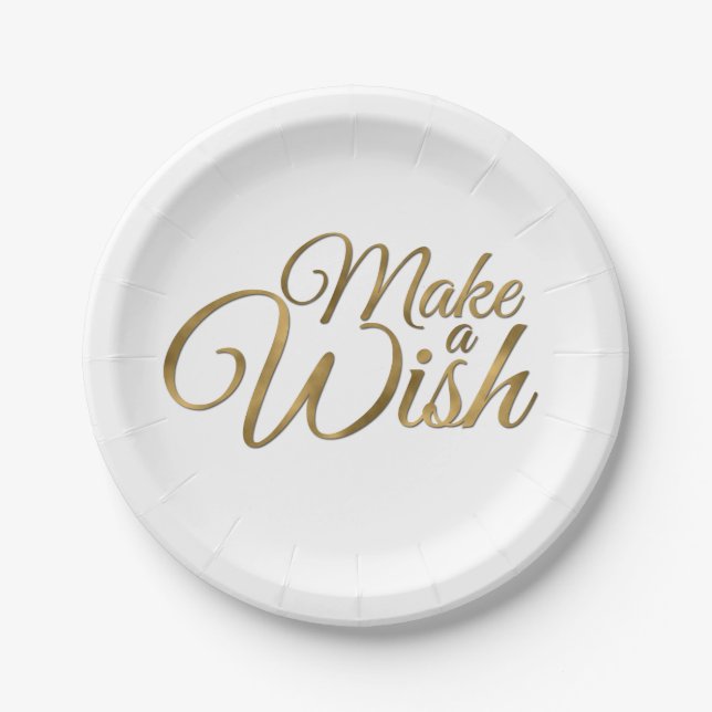 Make a Wish Birthday Paper Plate (Front)