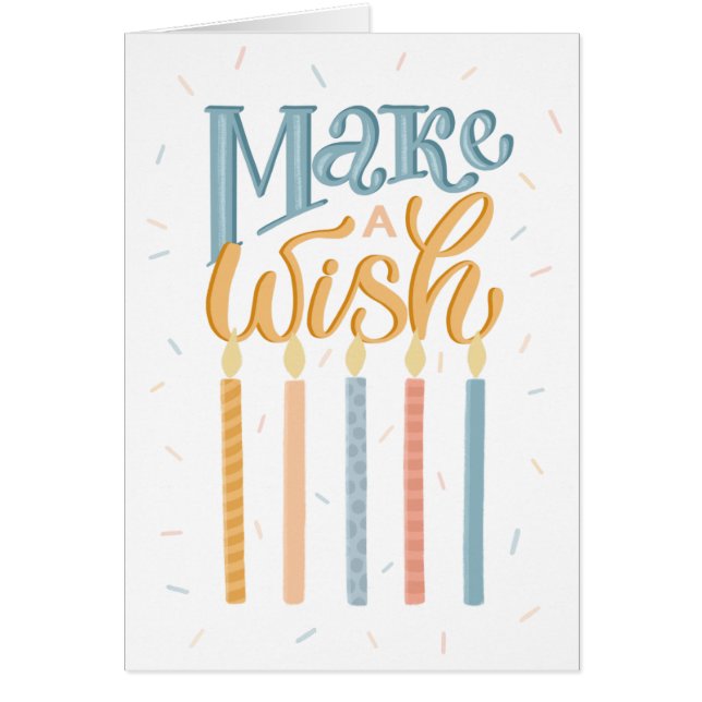 Make a wish. Birthday typography lettering friend (Front)