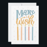 Make a wish. Birthday typography lettering friend<br><div class="desc">Birthday typography lettering card "Make a wish" with candles for friends for any age.</div>
