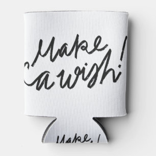 Make a wish cursive calligraphy can cooler