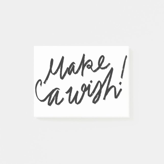 Make a wish cursive calligraphy post-it notes (Front)