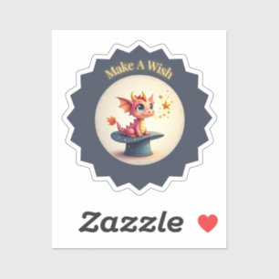 Make A Wish - Cute Dragon Sticker