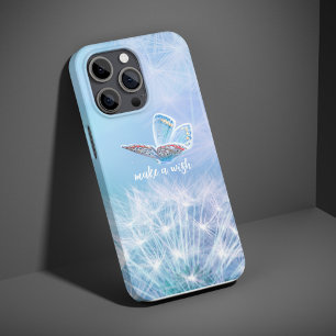 Make a Wish Dandelion and Butterfly Design iPhone 14 Case