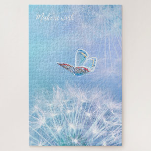 Make a Wish Dandelion and Butterfly Design Jigsaw Puzzle