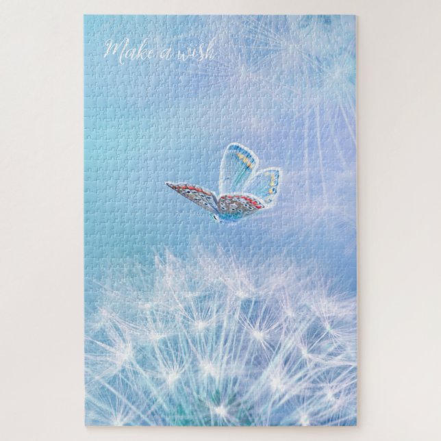 Make a Wish Dandelion and Butterfly Design Jigsaw Puzzle (Vertical)