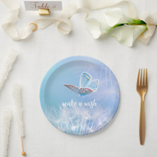 Make a Wish Dandelion and Butterfly Design Paper Plate