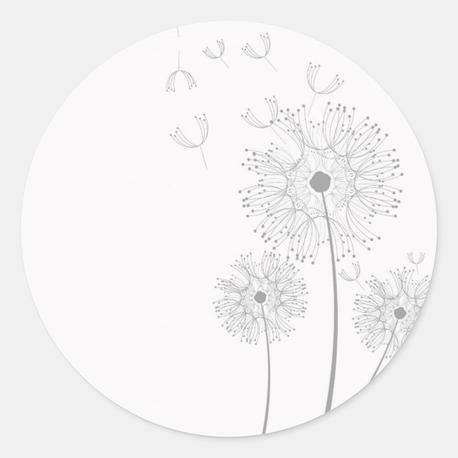 Make A Wish Dandelion Classic Round Sticker (Front)