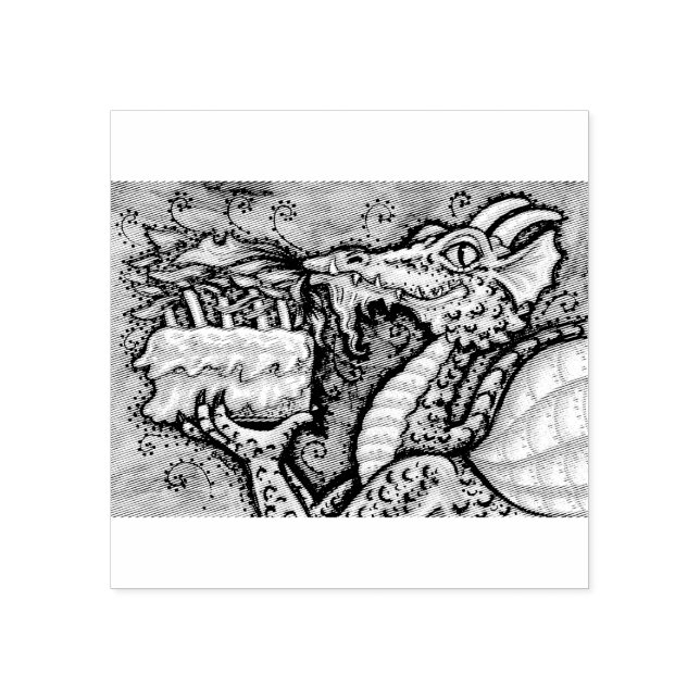 MAKE A WISH DRAGON, FANTASY RUBBER STAMP (Imprint)