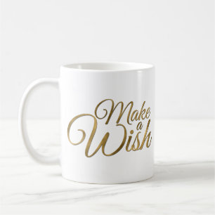 Make a Wish Gold Birthday Coffee Mug